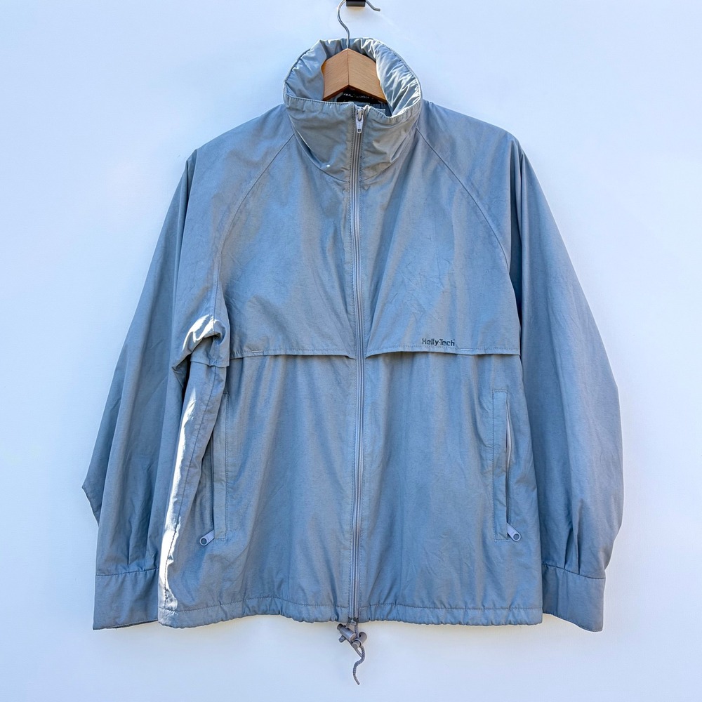 Helly‎ Hansen Jacket Mens S Grey Helly-Tech Windbreaker Full Zip Outdoor Coat - Picture 2 of 9